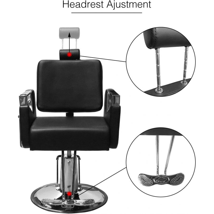 Deluxe Styling Adjustable Height Swiveling Salon Chair 